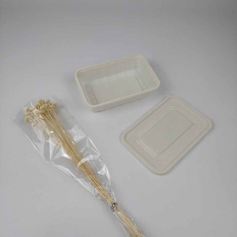 뚜껑이 있는 옥수수 전분 식품 용기 450ml