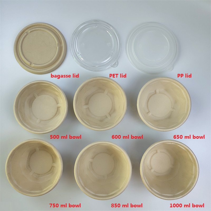 Bagasse 테이크아웃 음식 그릇